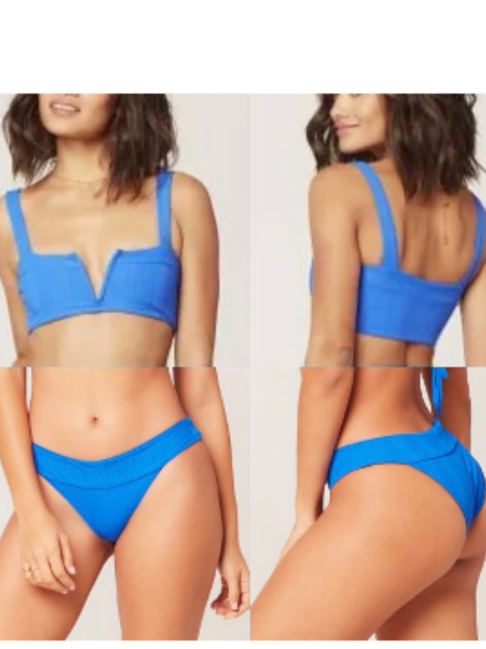 L*Space Royal Blue Ribbed Bikini